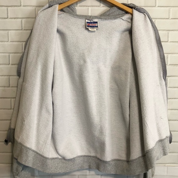 Vintage 90's Notre Dame Men's Hanes Gray Printpro Fleece Sweatshirt Hoodie L - Picture 4 of 15